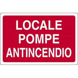 CARTELLO ALLUMINIO LOCALE POMPE ANTINCENDIO MIS.300X200