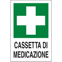 CARTELLO ALLUMINIO CASSETTA DI MEDICAZIONE MIS. 300x200