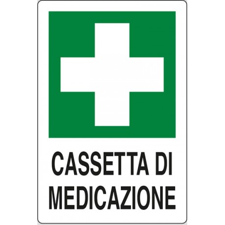 CARTELLO ALLUMINIO CASSETTA DI MEDICAZIONE MIS. 300x200