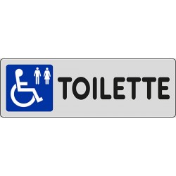 CARTELLO ADESIVO TOILETTE DISABILI M.F.  MIS. 150X50