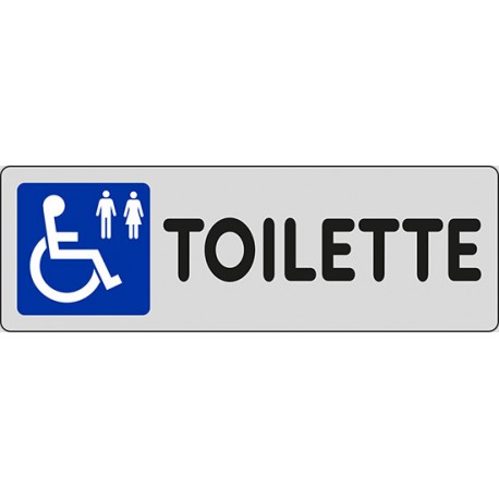 CARTELLO ADESIVO TOILETTE DISABILI M.F.  MIS. 150X50