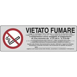 CARTELLO ALLUMINIO VIETATO FUMARE  MIS. 300X10