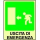 CARTELLO ALLUMINIO USCITA DI EMERGENZA SX FOTOLUMINESCENTE  MIS. 300x200