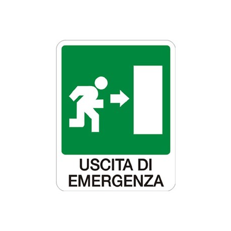 USCITA DI EMERGENZA  DX MIS. 180X120 ALLUMINIO