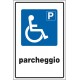 Cartello alluminio con rifrangente classe 1 cm 45x30 P PARCHEGGIO (disabili)