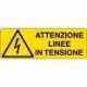 CARTELLO ALLUMINIO LINEE IN TENSIONE  MIS.330X125