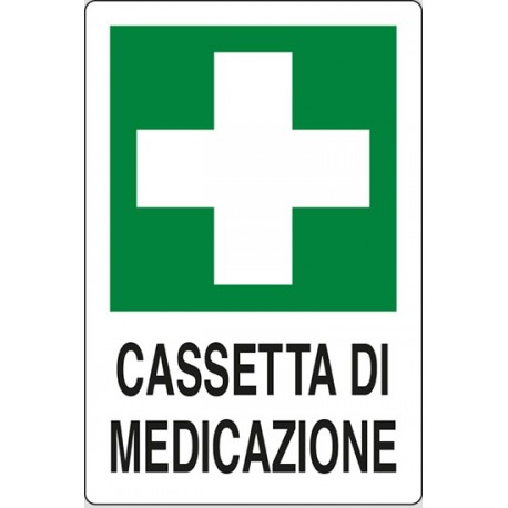 CARTELLO ALLUMINIO CASSETTA DI MEDICAZIONE MIS. 330X500