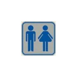 CARTELLO ALLUMINIO  TOILETTE UOMO E DONNA MIS.165 X 165