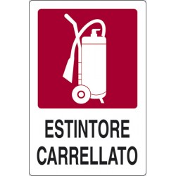 CARTELLO ALLUMINIO ESTINTORE CARRELLATO 230 X 290